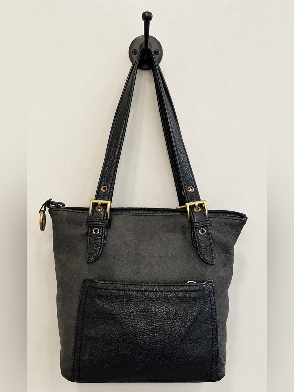 Vintage Stone Mountain Leather Shoulder Bag